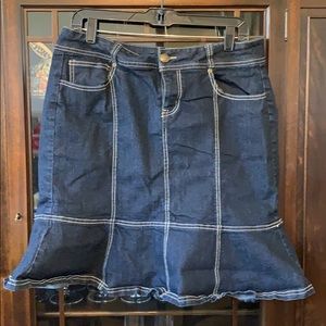 Passports Denim Ruffle Hem Skirt Size 12